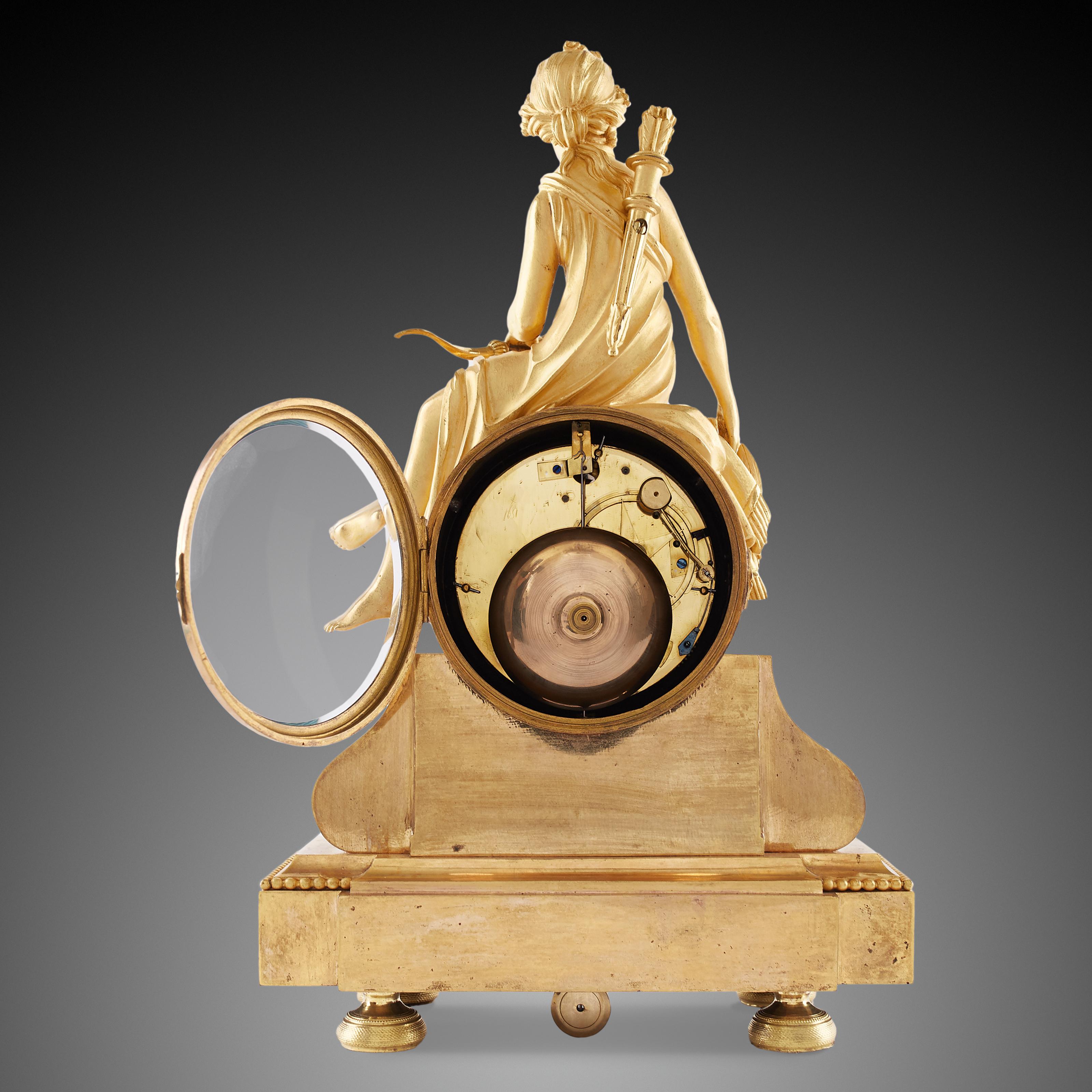 Mantel Clock 19th Century Styl Empire by Bouzzeb À Paris In Excellent Condition For Sale In Warsaw, PL