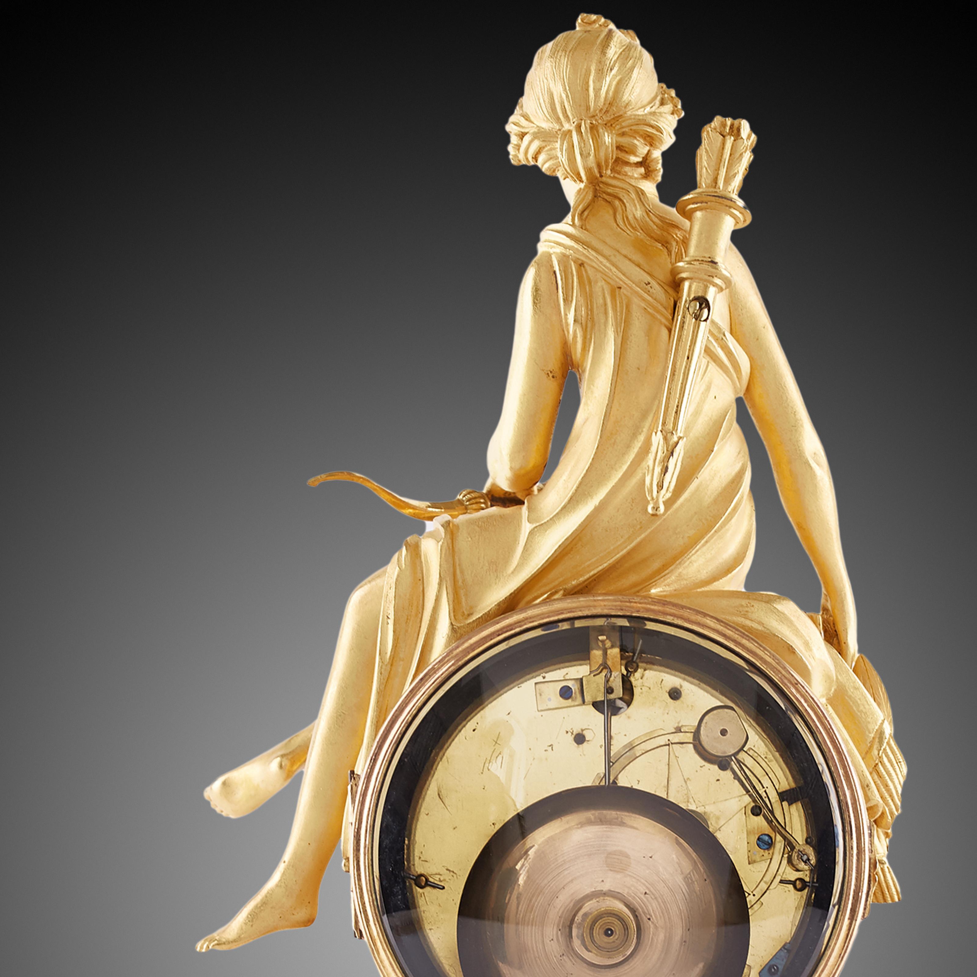Bronze Horloge de cheminée 19ème siècle Styl Empire by Bouzzeb À Paris en vente