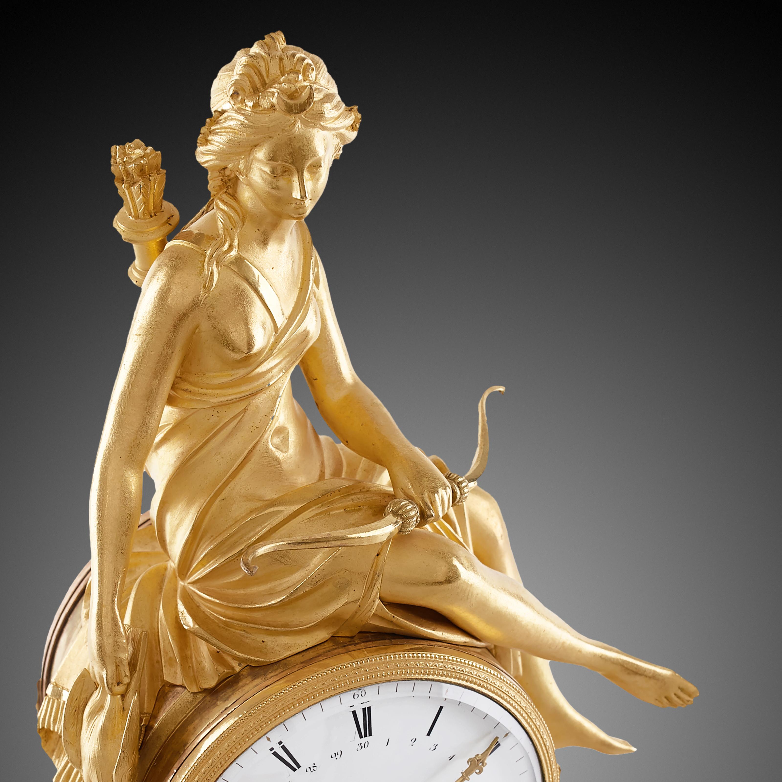 Horloge de cheminée 19ème siècle Styl Empire by Bouzzeb À Paris en vente 1