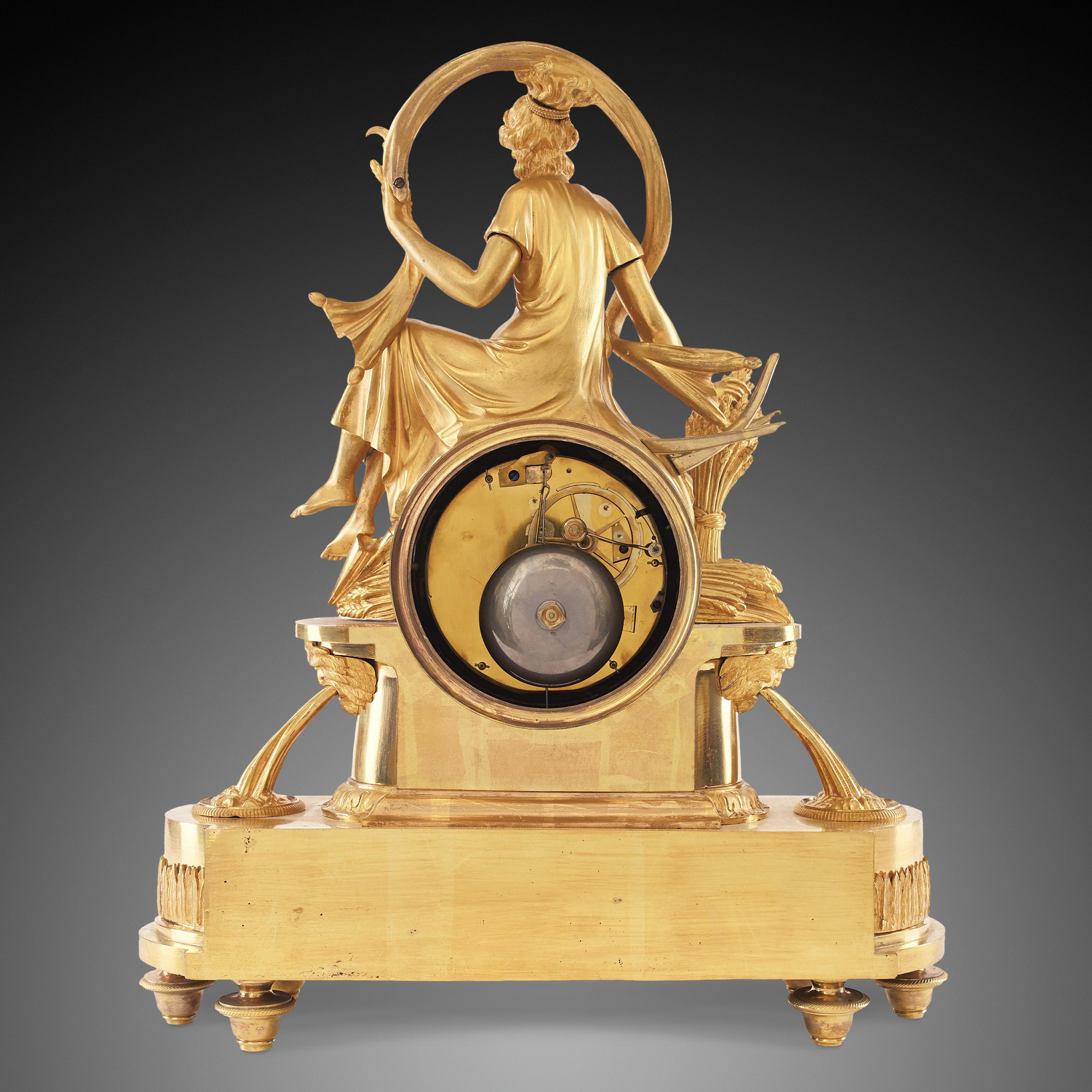 French Mantel Clock 19th Century Styl Empire by Cérés À Paris For Sale