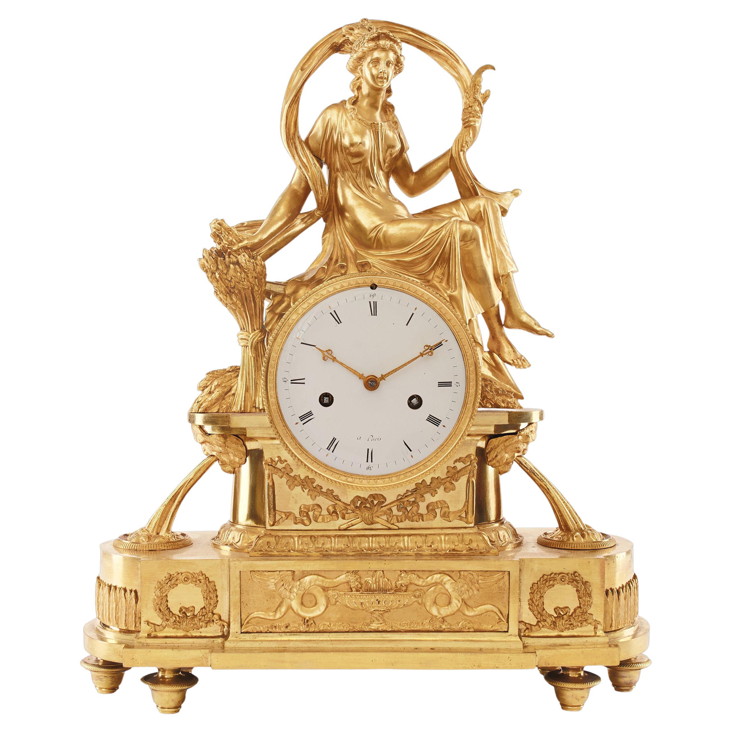 Mantel Clock 19th Century Styl Empire by Cérés À Paris
