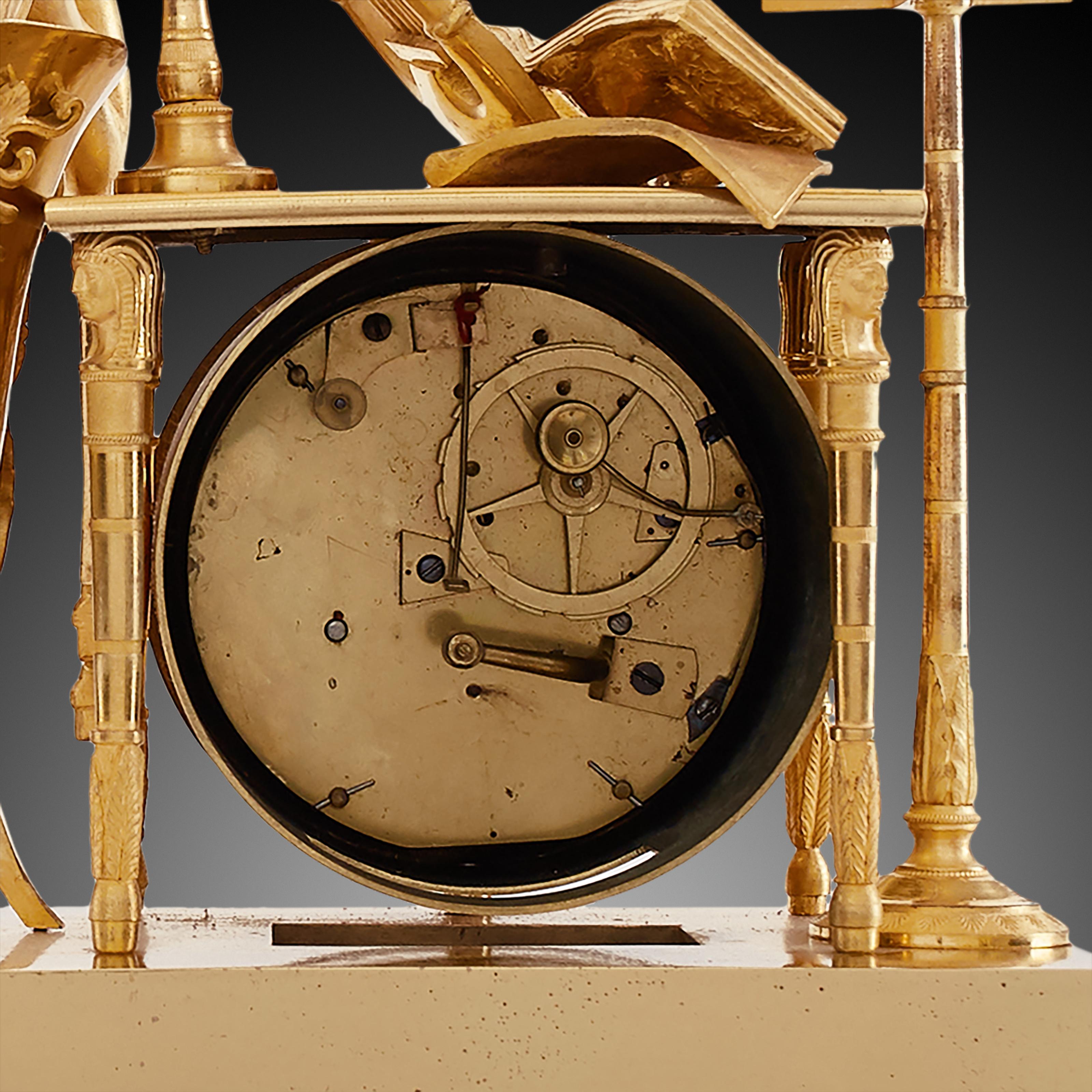 Horloge de cheminée 19ème siècle Styl Empire par Chaussee D'aulin À Paris Excellent état - En vente à Warsaw, PL