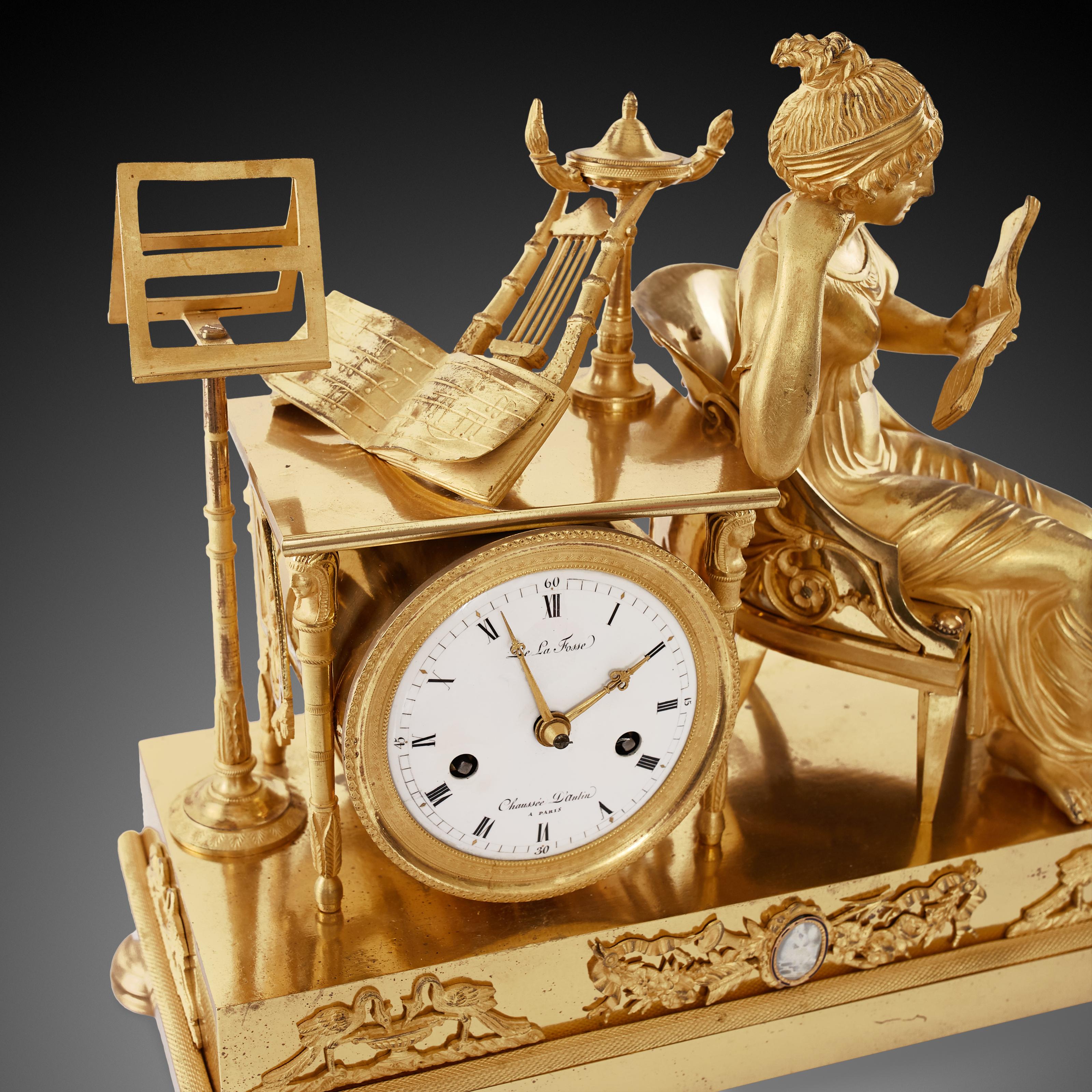 XIXe siècle Horloge de cheminée 19ème siècle Styl Empire par Chaussee D'aulin À Paris en vente