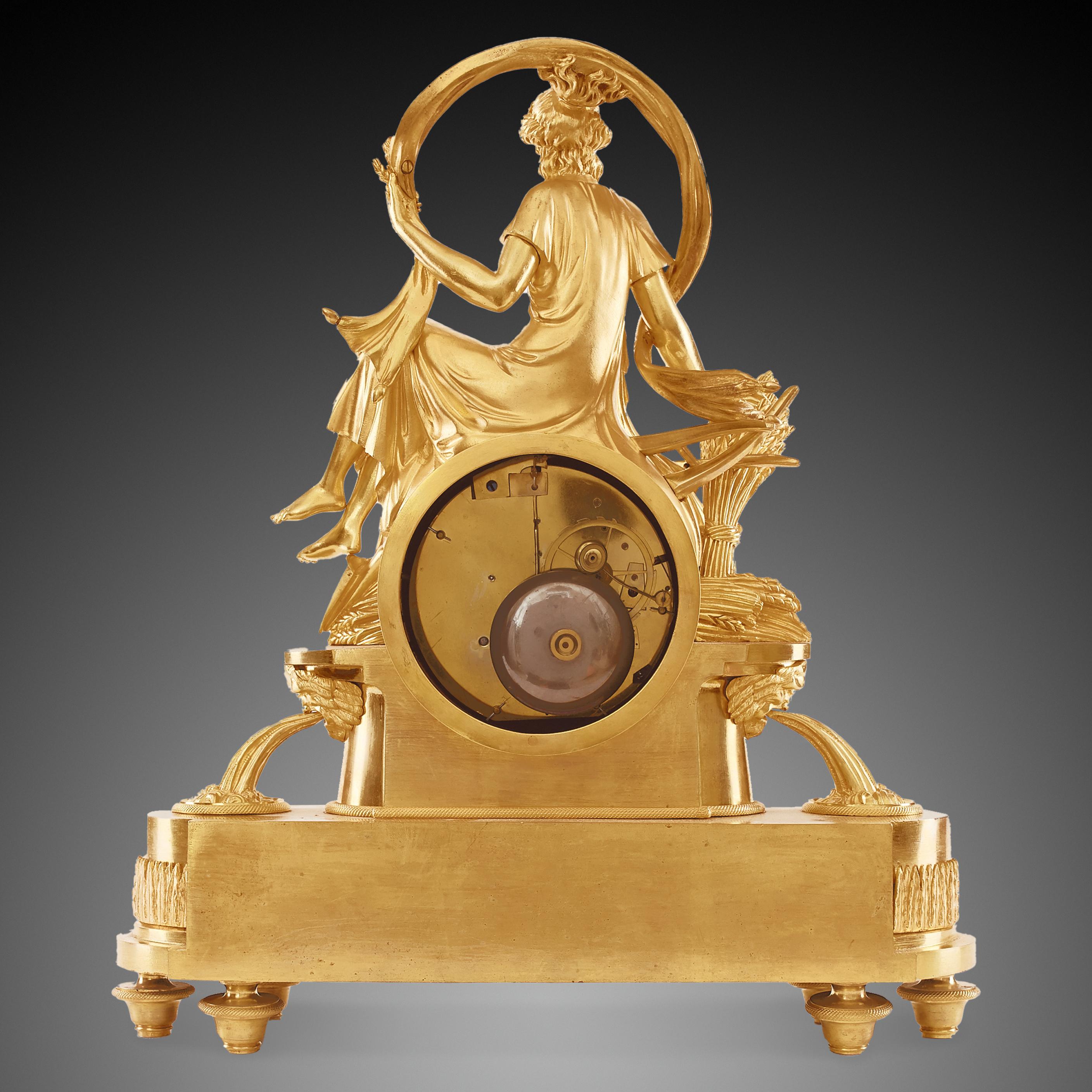 Mantel Clock 19th Century Styl Empire by Colin À Paris In Excellent Condition In Warsaw, PL