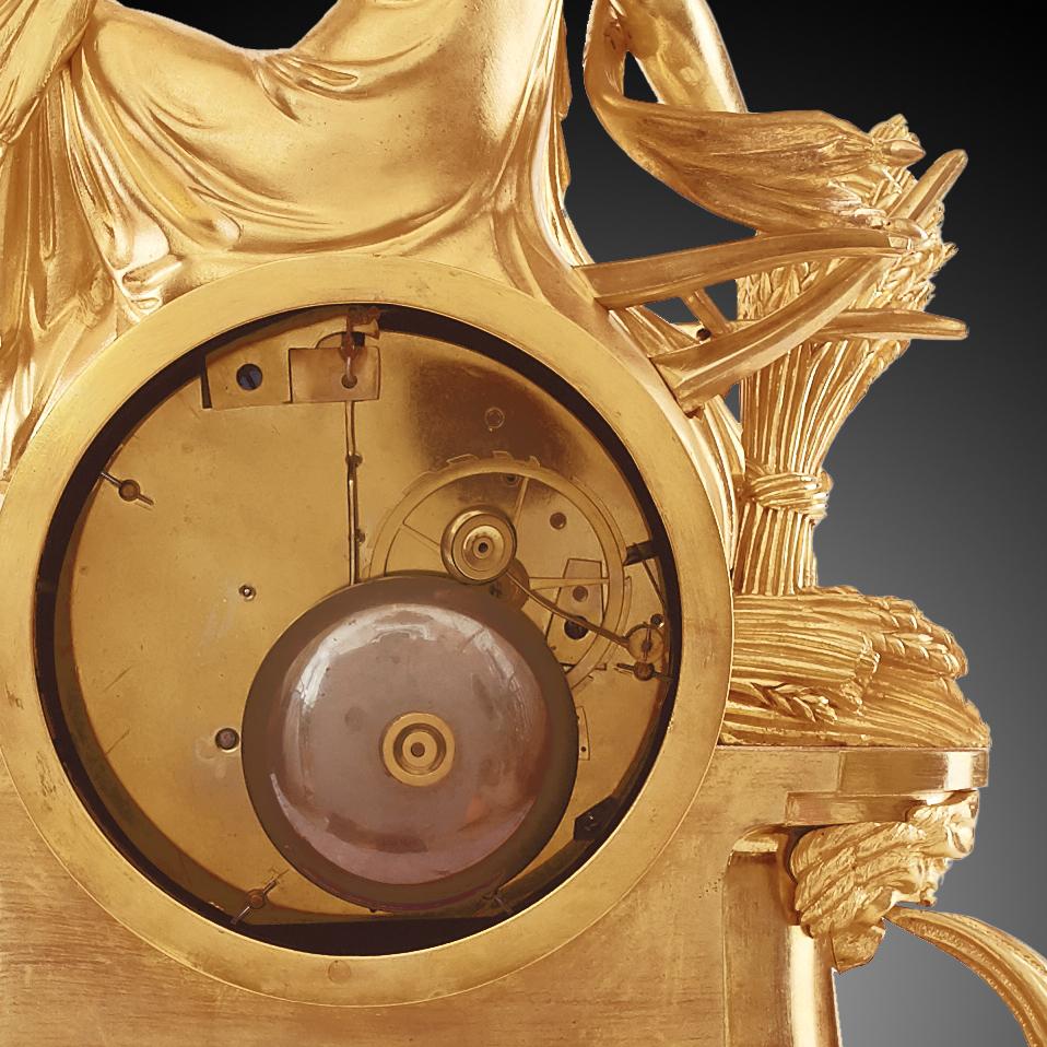Bronze Mantel Clock 19th Century Styl Empire by Colin À Paris