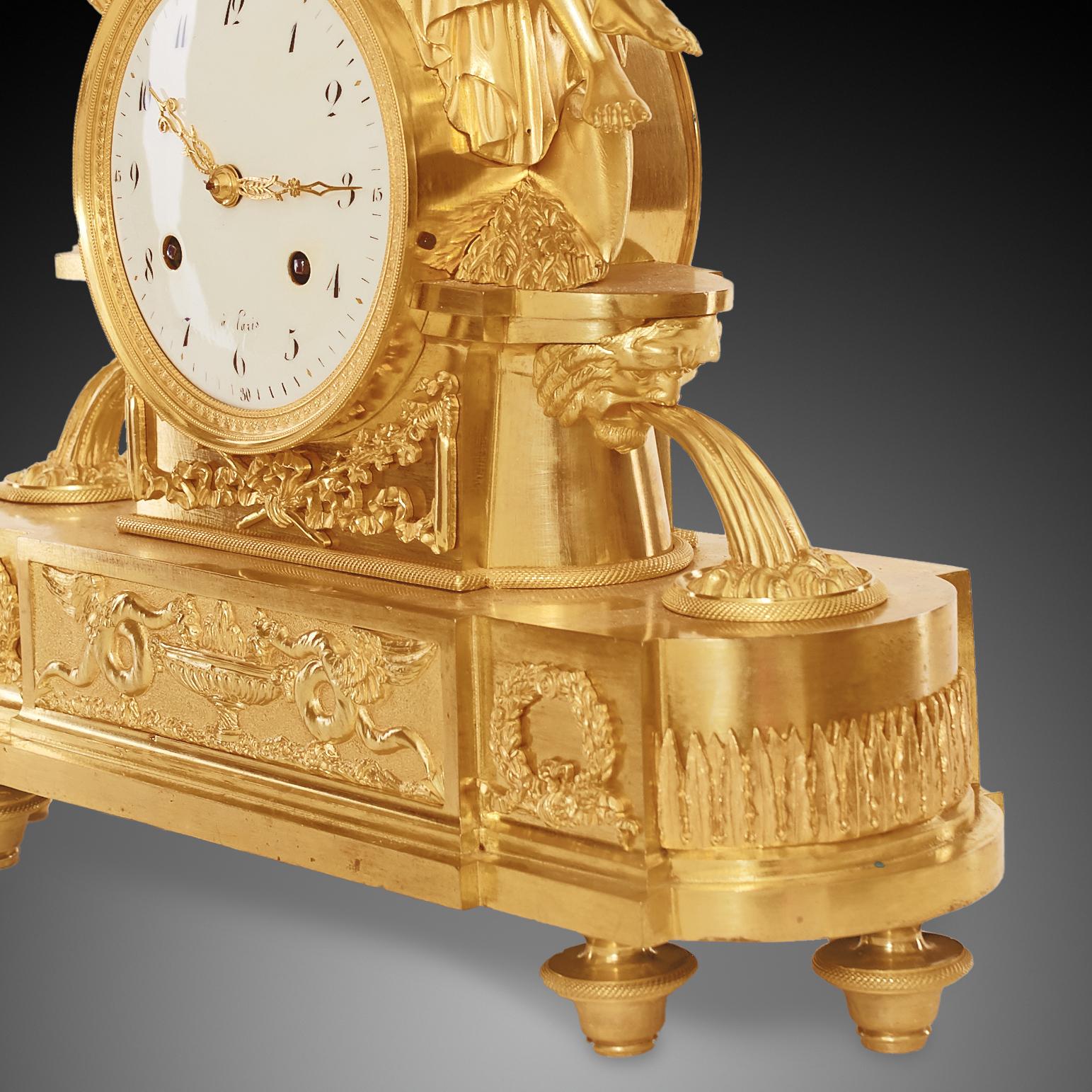 Mantel Clock 19th Century Styl Empire by Colin À Paris 2