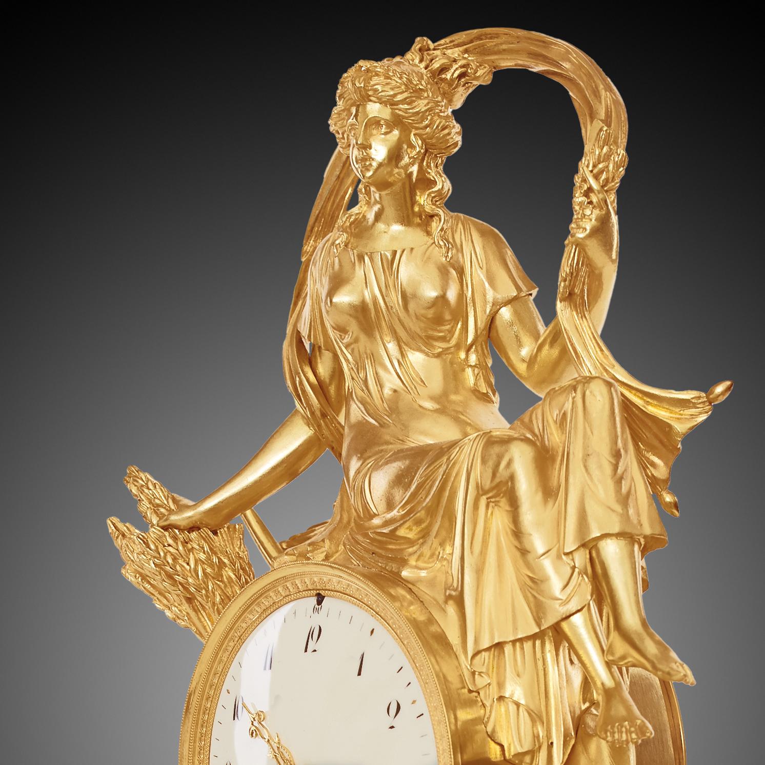 Mantel Clock 19th Century Styl Empire by Colin À Paris 3