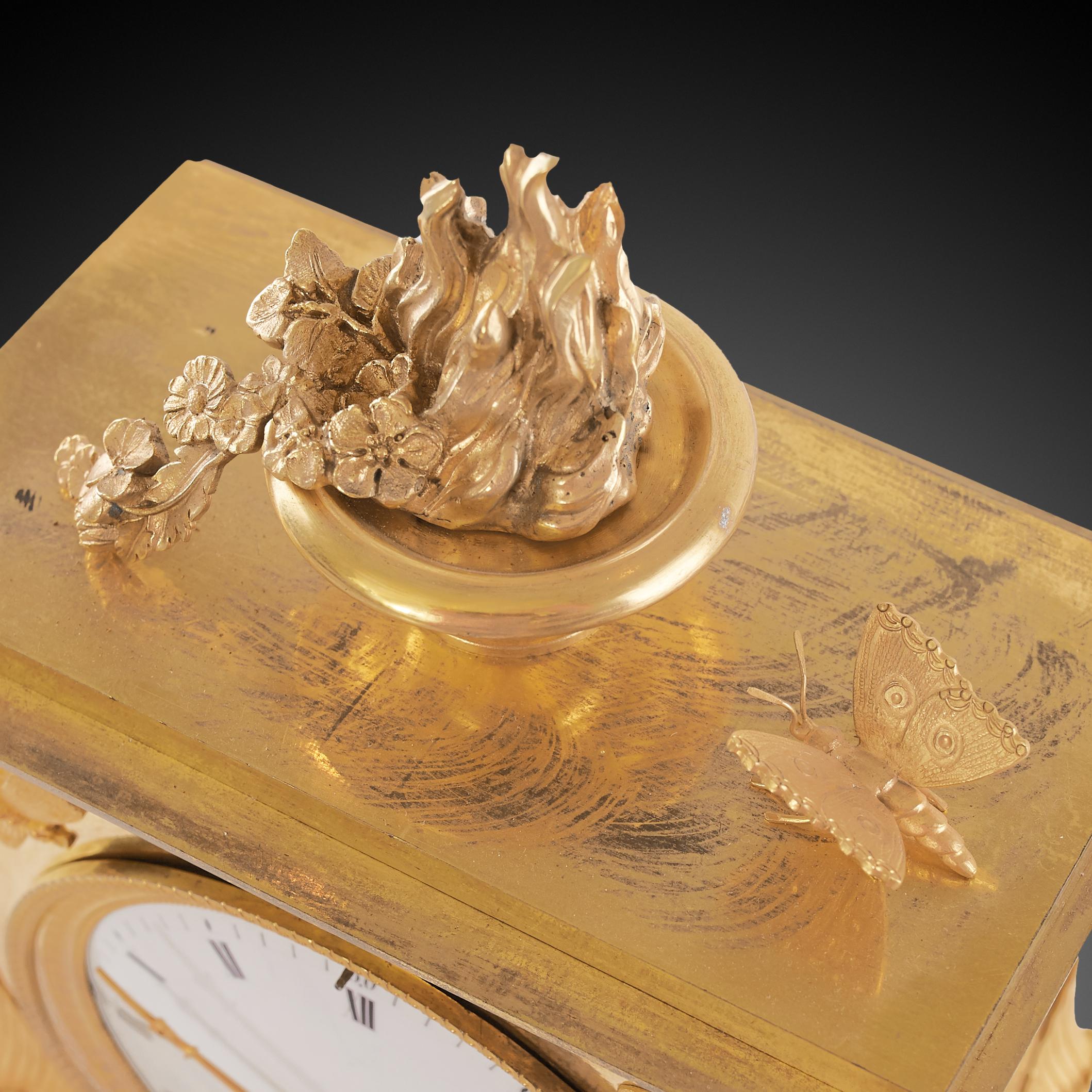 Mantel Clock 19th Century Styl Empire by Drouot Place Moubert For Sale 4