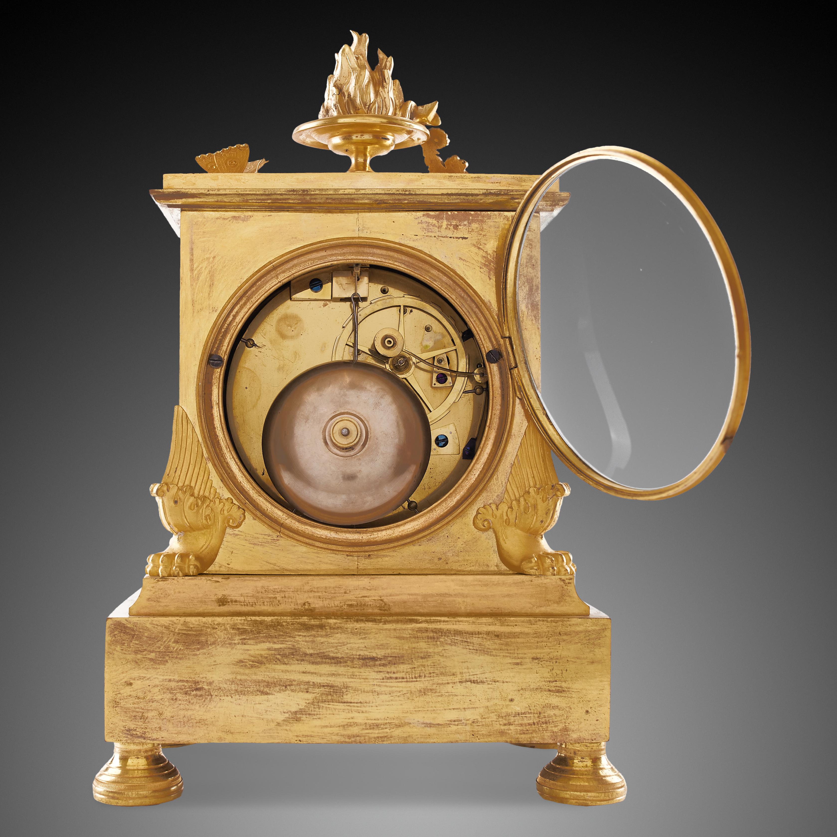 Mantel Clock 19th Century Styl Empire by Drouot Place Moubert In Excellent Condition For Sale In Warsaw, PL