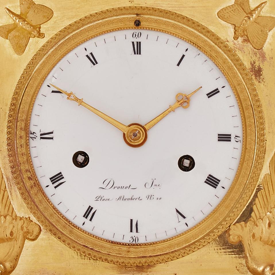 Mantel Clock 19th Century Styl Empire by Drouot Place Moubert For Sale 3