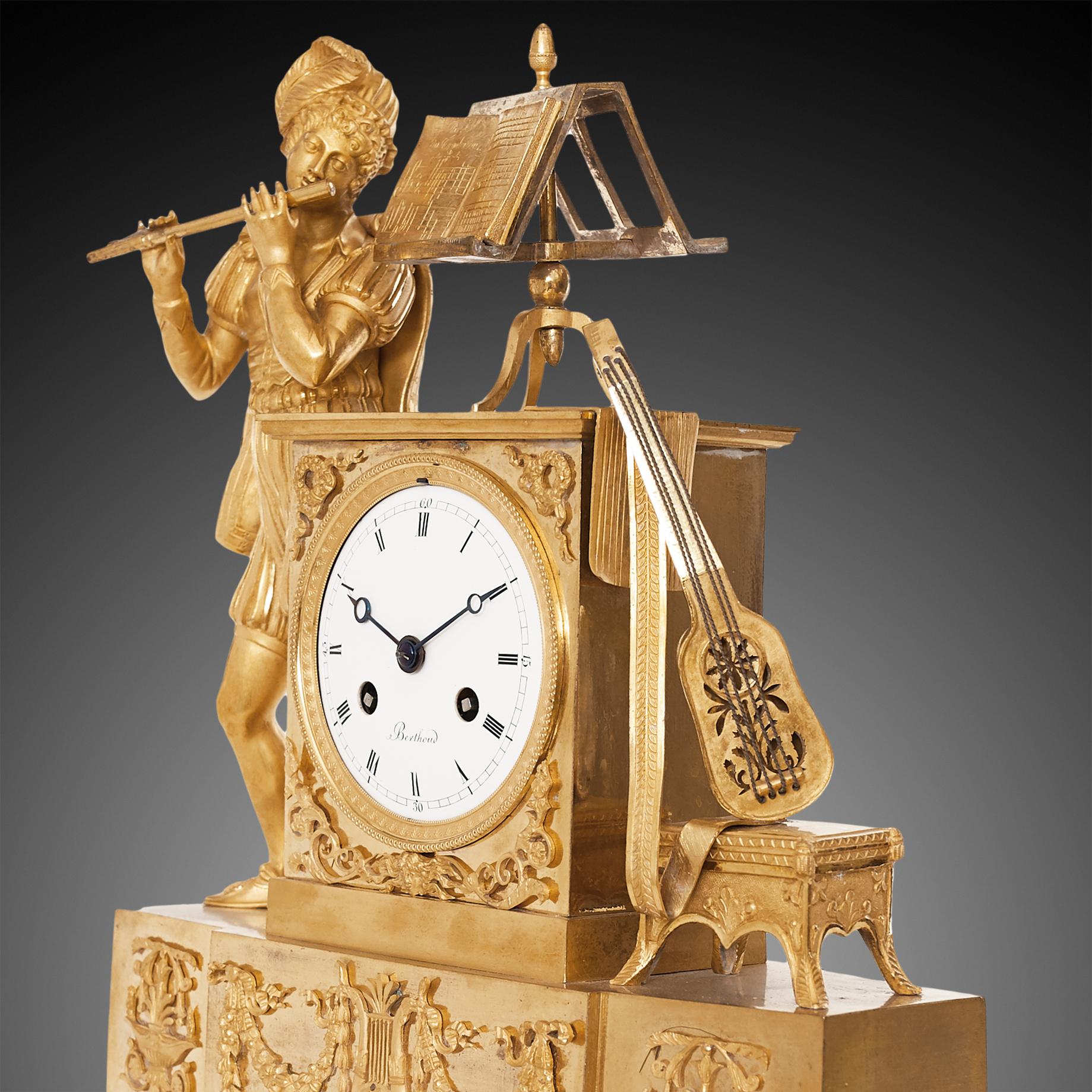 French  Mantel Clock 19th Century Styl Empire by Ferdinand Berthoud À Paris For Sale