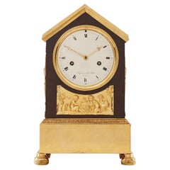Antique Mantel Clock 19th Century Styl Empire by Lefevre De Belle