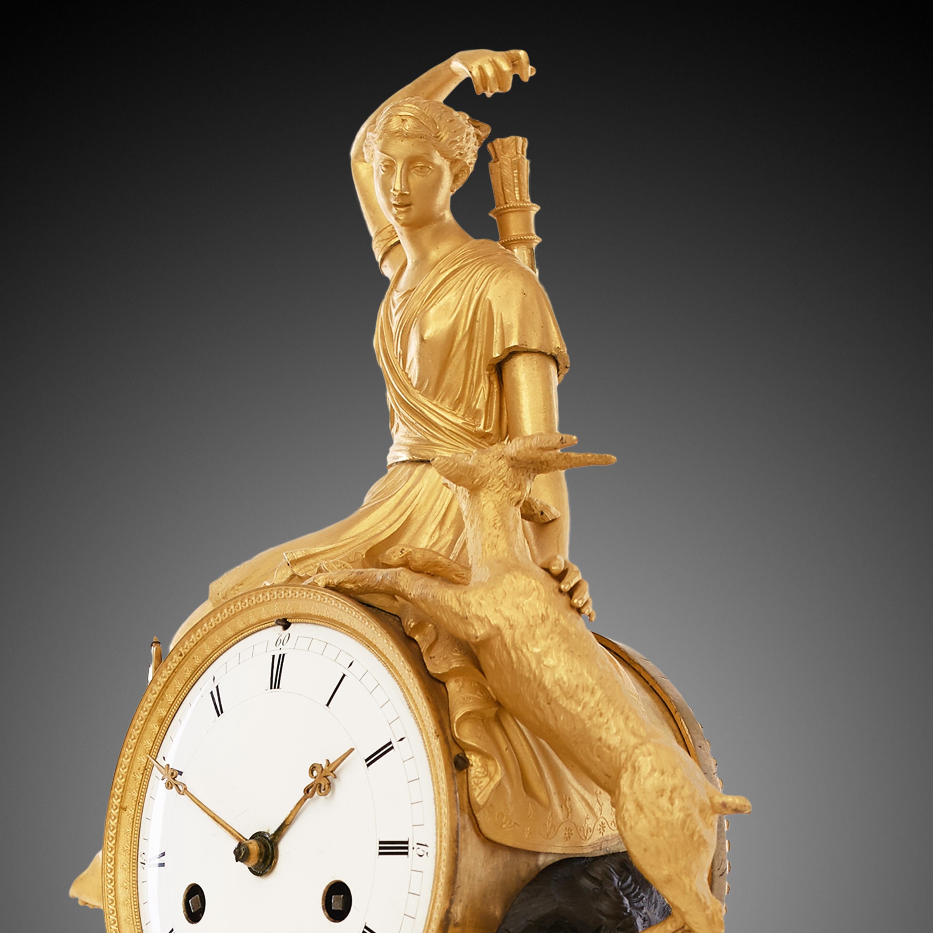 Mantel Clock 19th Century Styl Empire by Leroy à Paris In Excellent Condition For Sale In Warsaw, PL