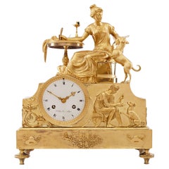 Antique Mantel Clock 19th Century Styl Empire by Petit Pizze À Dijon