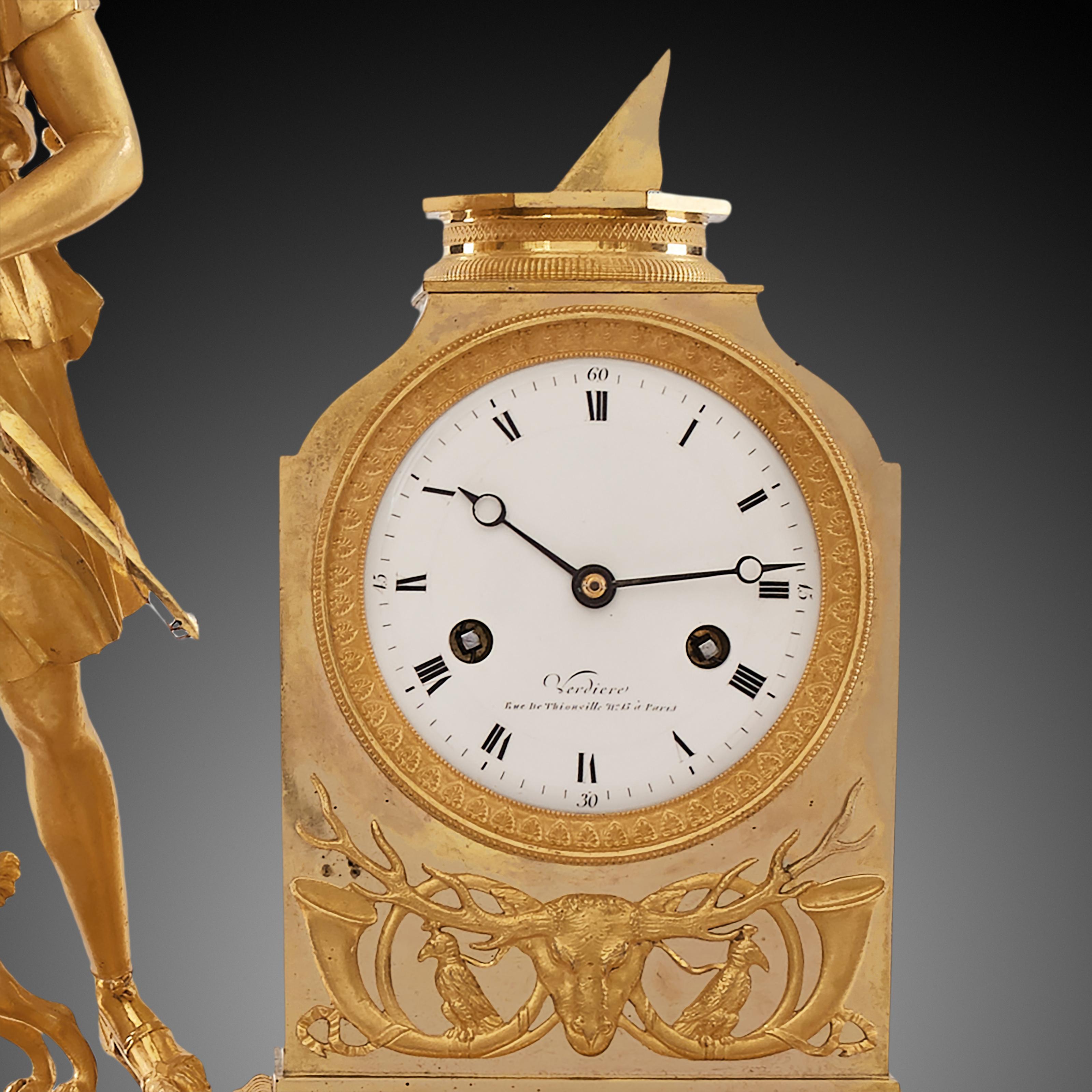 Mantel Clock 19th Century Styl Empire by Verdiere À Paris 2