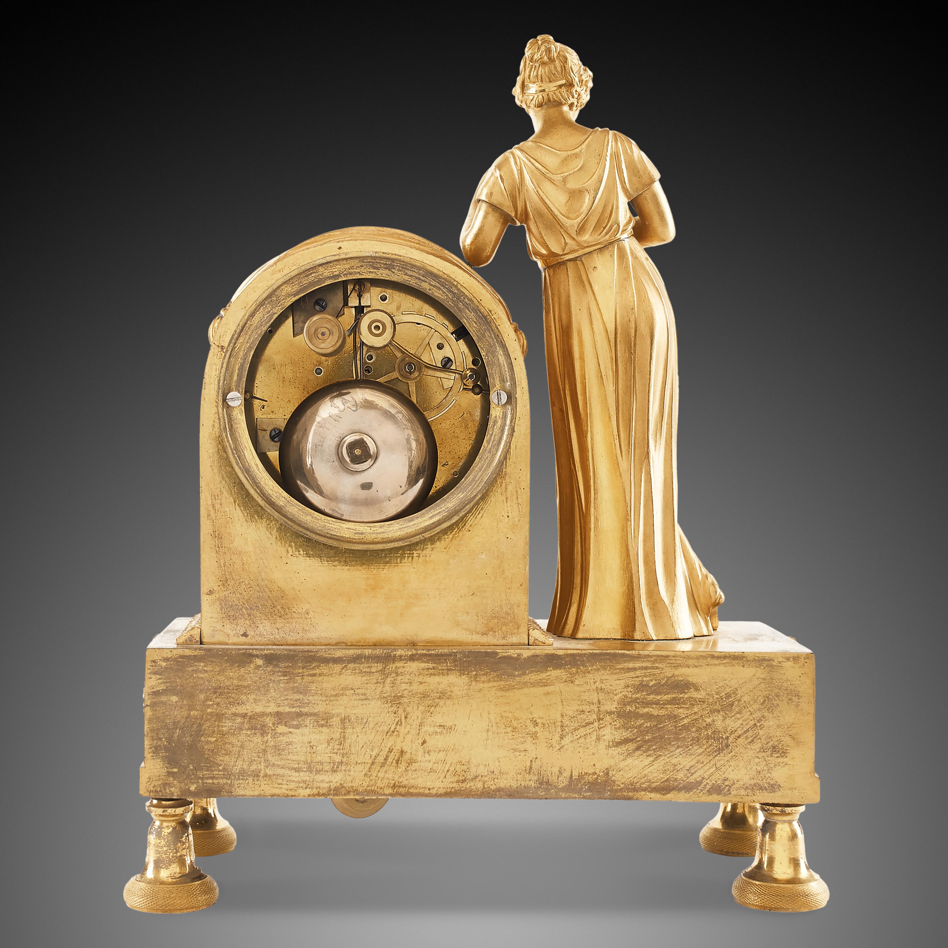 Mantel Clock 19th Century Styl Empire In Excellent Condition For Sale In Warsaw, PL