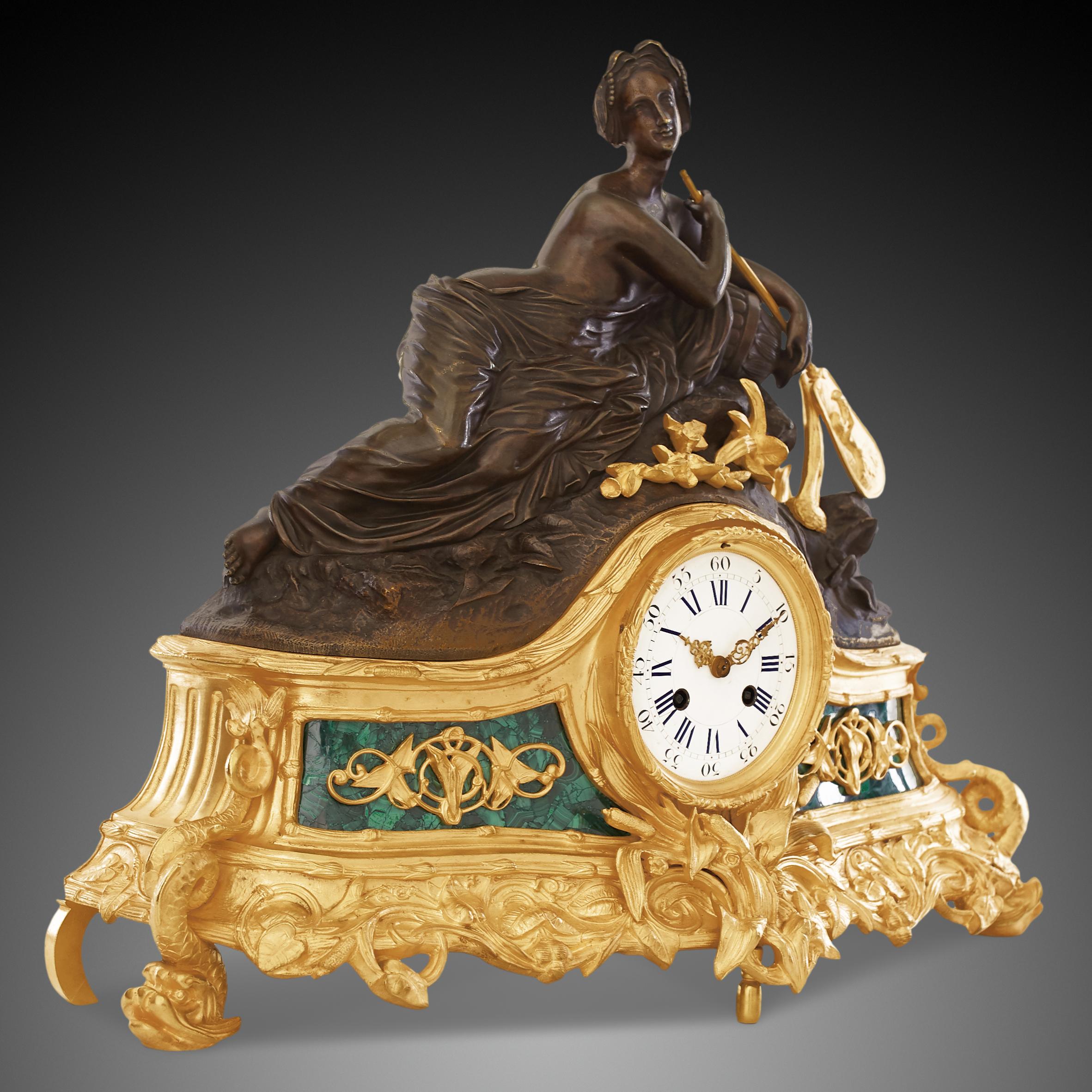 French Mantel Clock, 19th Century, Style Louis XVI