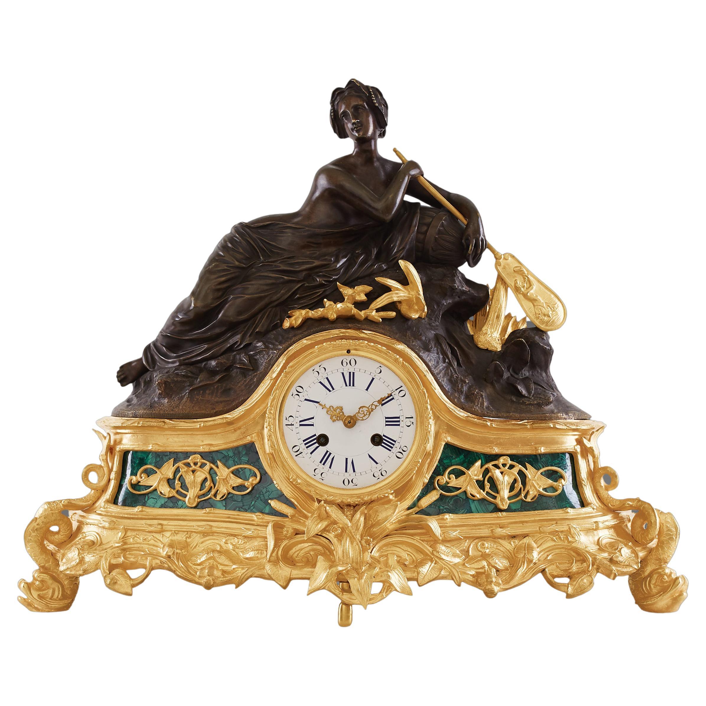 Mantel Clock, 19th Century, Style Louis XVI