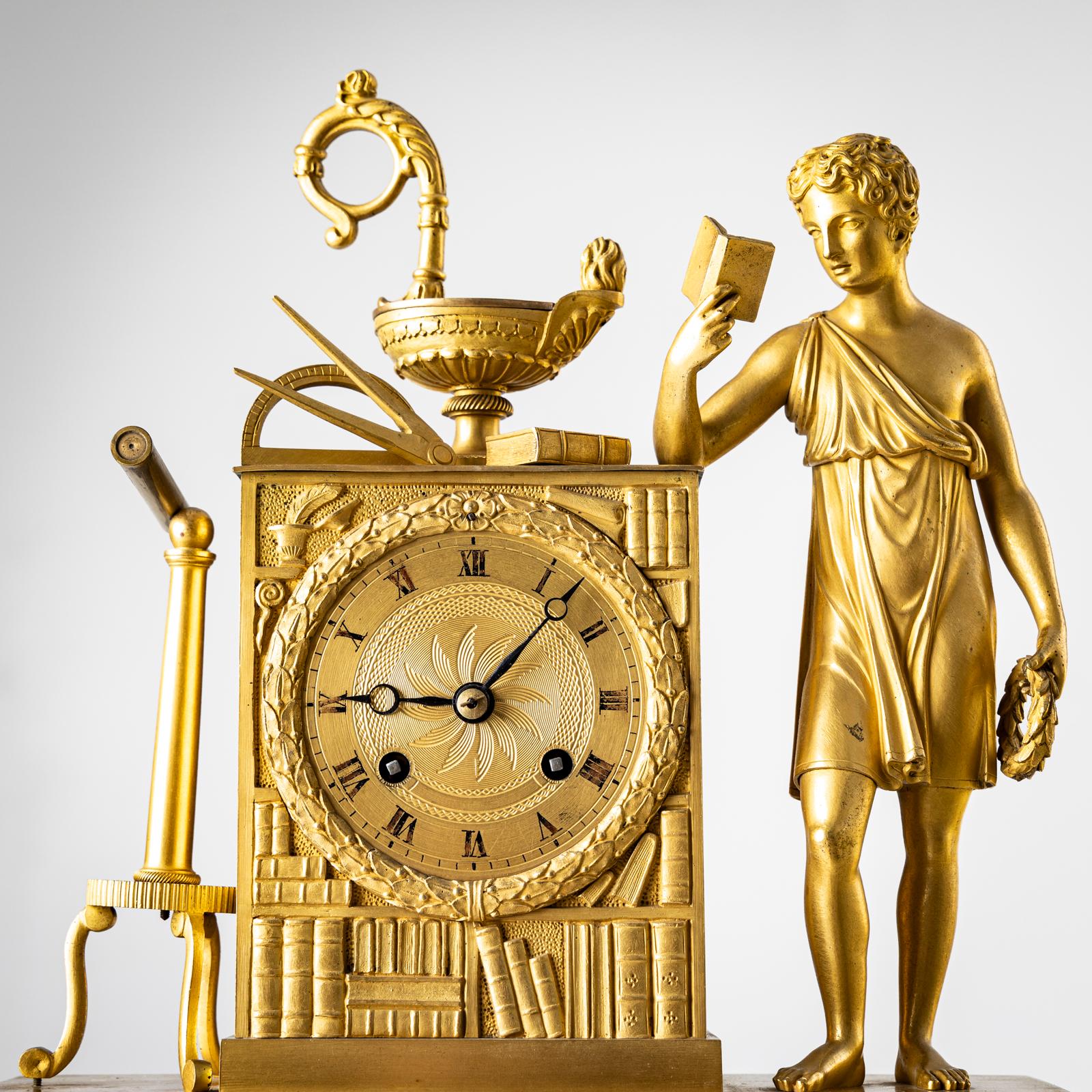 Mantel Clock, Allegory of the Sciences, France around 1830 For Sale 3
