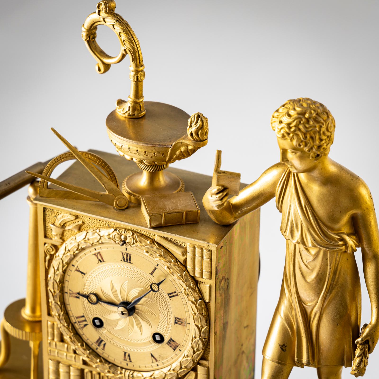 Mid-19th Century Mantel Clock, Allegory of the Sciences, France around 1830 For Sale