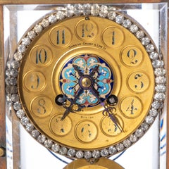Reloj de chimenea Regulador de cristal de cloisonné, Shreve, Crump & Low Co.