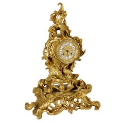 Mantel Clock Gilded Bronze Iron Made in France First Half of 1800