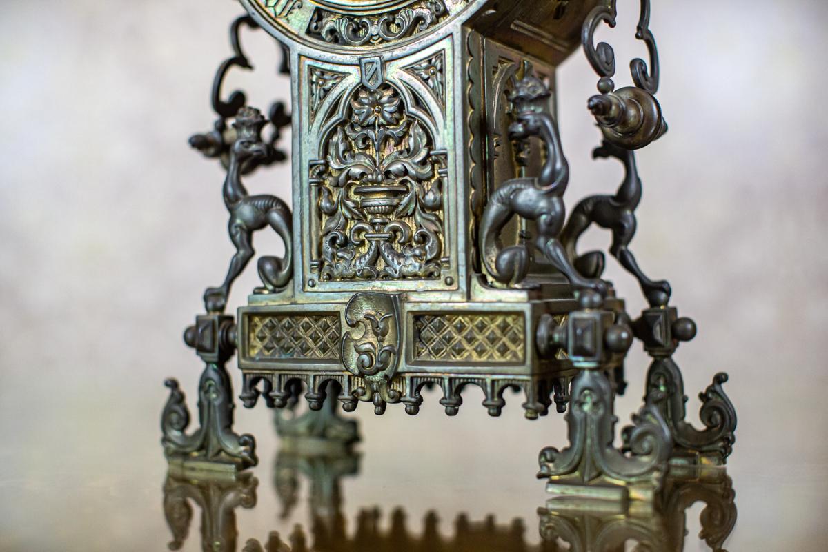 Early 20th Century Mantel Clock in Decorative Metal Case, circa 1900