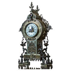 Mantel Clock in Decorative Metal Case, circa 1900