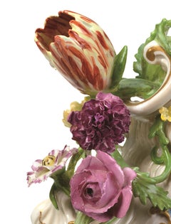 Pendule de cheminée Meissen Hard, porcelaine à pâte, 1745-1755