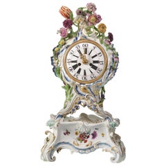 Antique Mantel Clock Meissen Hard, Paste Porcelain, 1745-1755