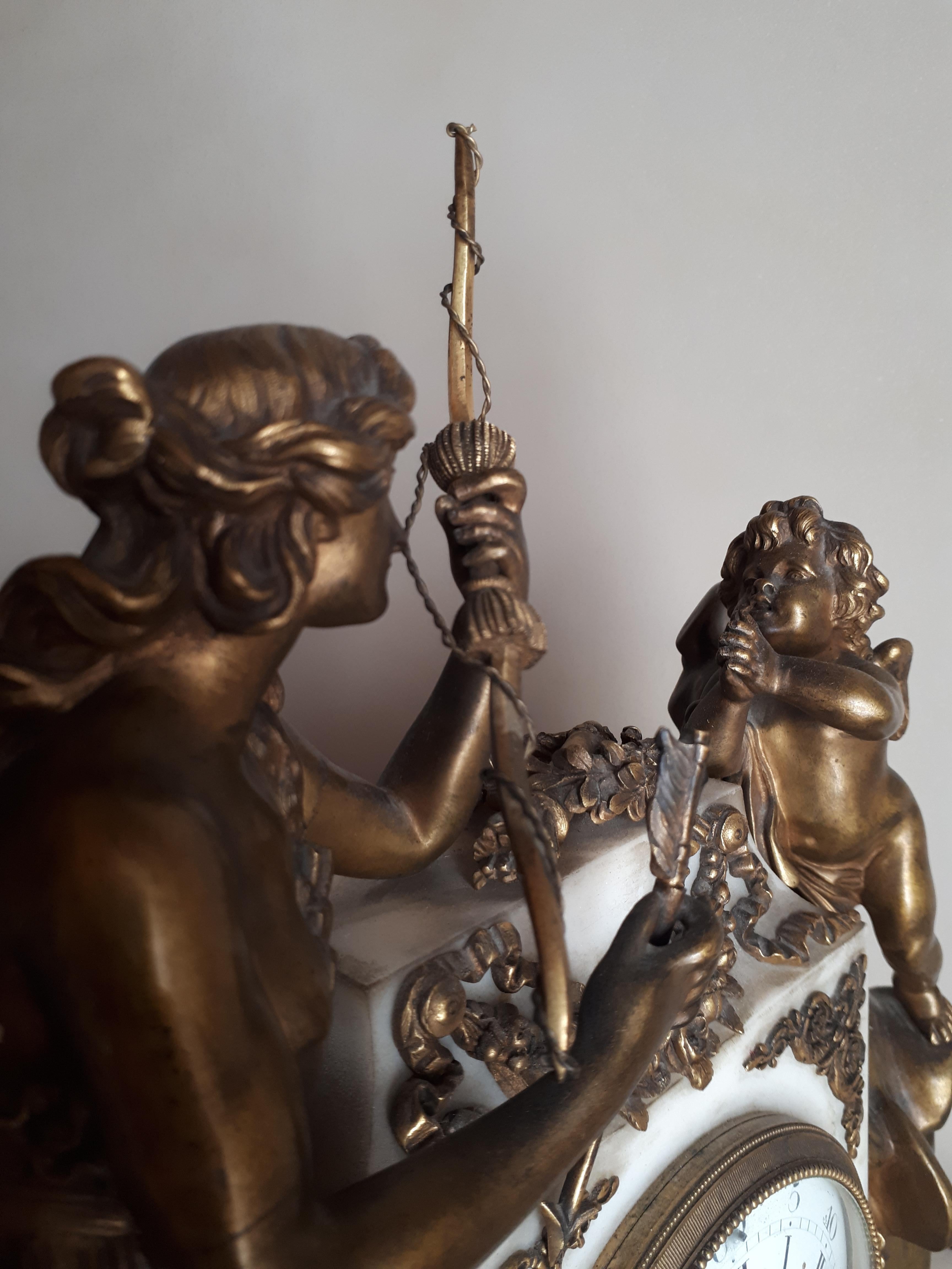 Pendule - balancier de François Linke en marbre et bronze doré en vente 9