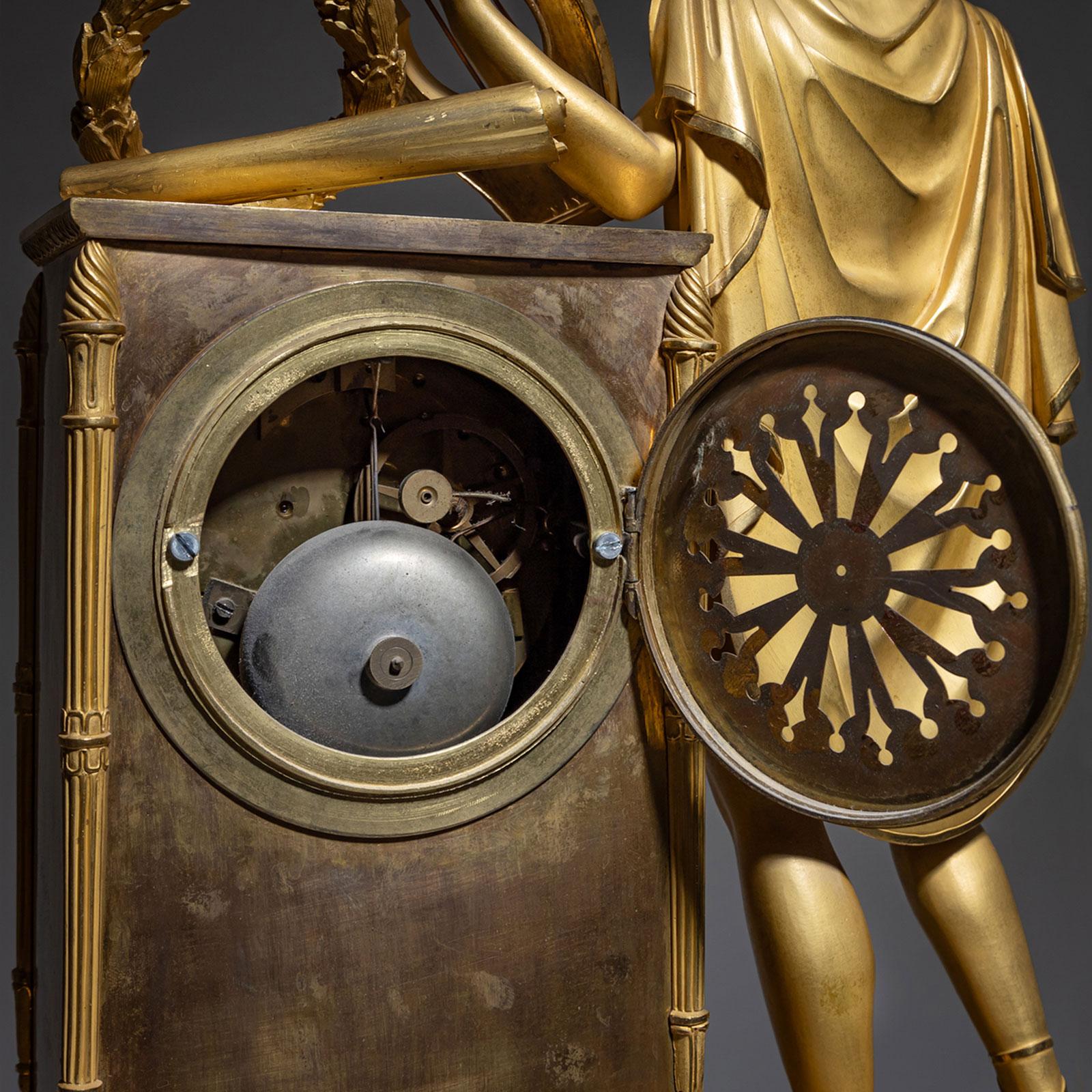 Mantel Clock with Apollo, Early 19th Century For Sale 8