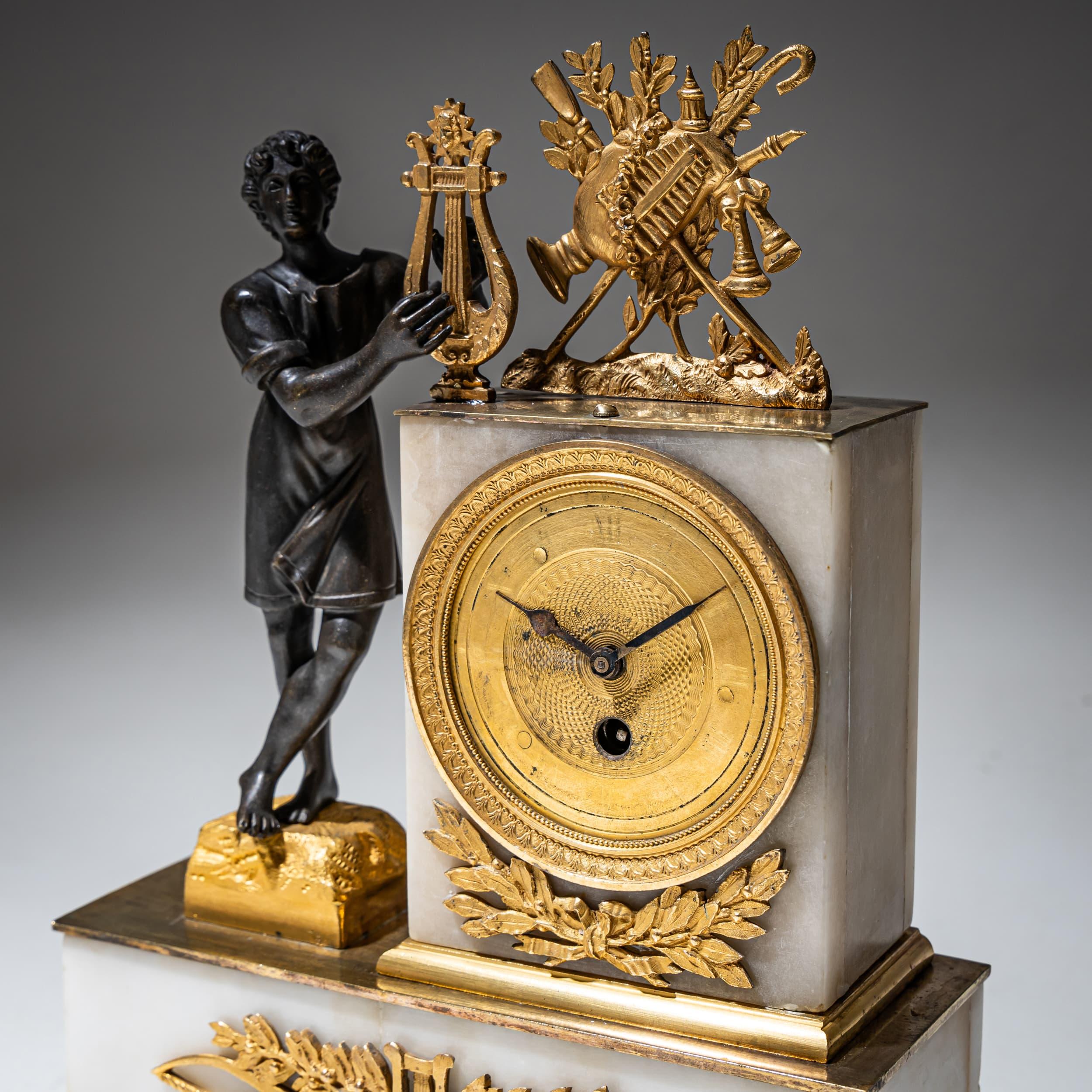 Mantel Clock with Orpheus Figure, 19th Century For Sale 1