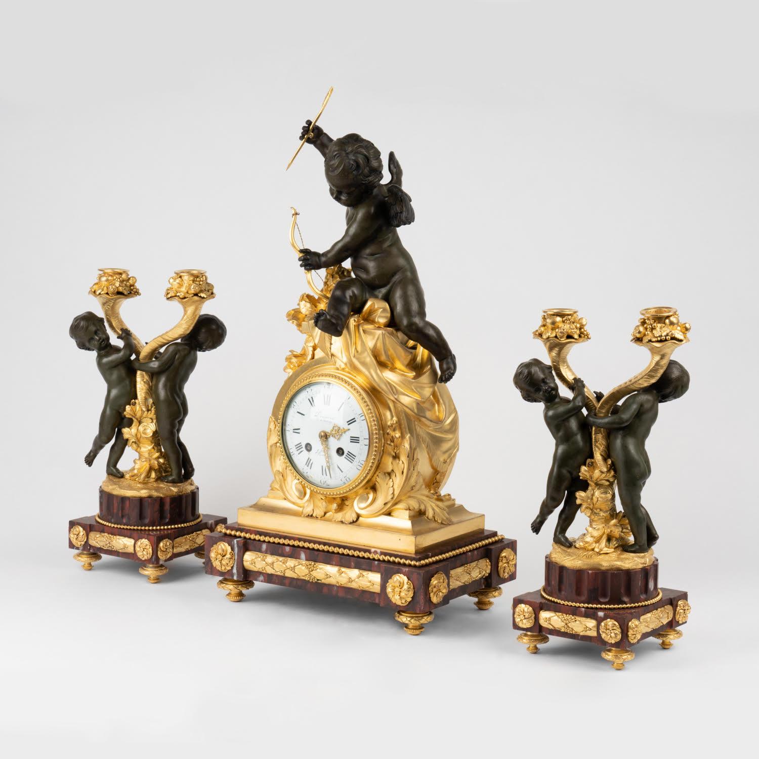 French Mantel Clocks from the 19th Century, Napoleon III Period. For Sale