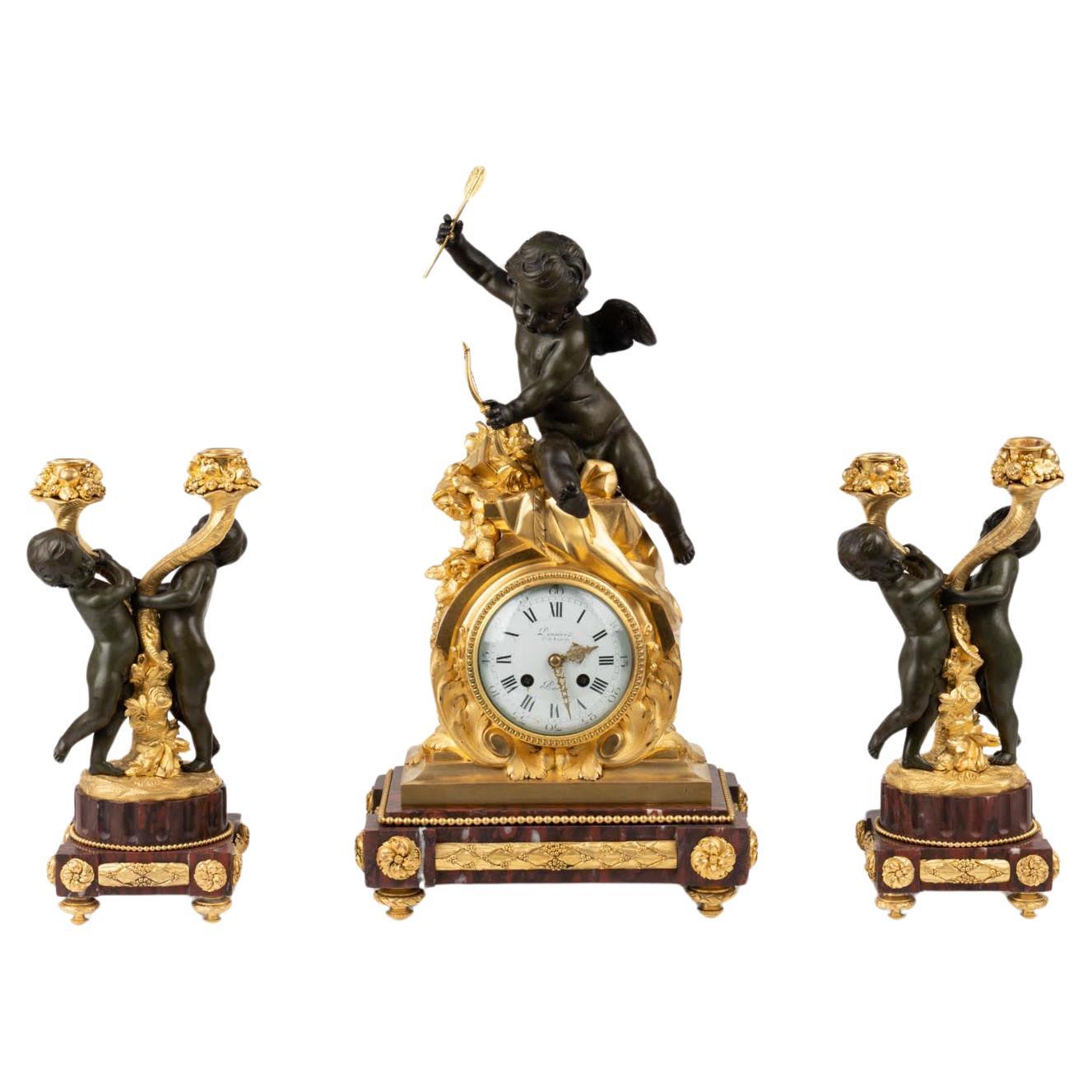 Mantel Clocks from the 19th Century, Napoleon III Period. For Sale