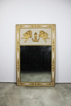 Mantel Mirror Gold Leaf White Gilt Wood Renaissance Rococo 19th Century France