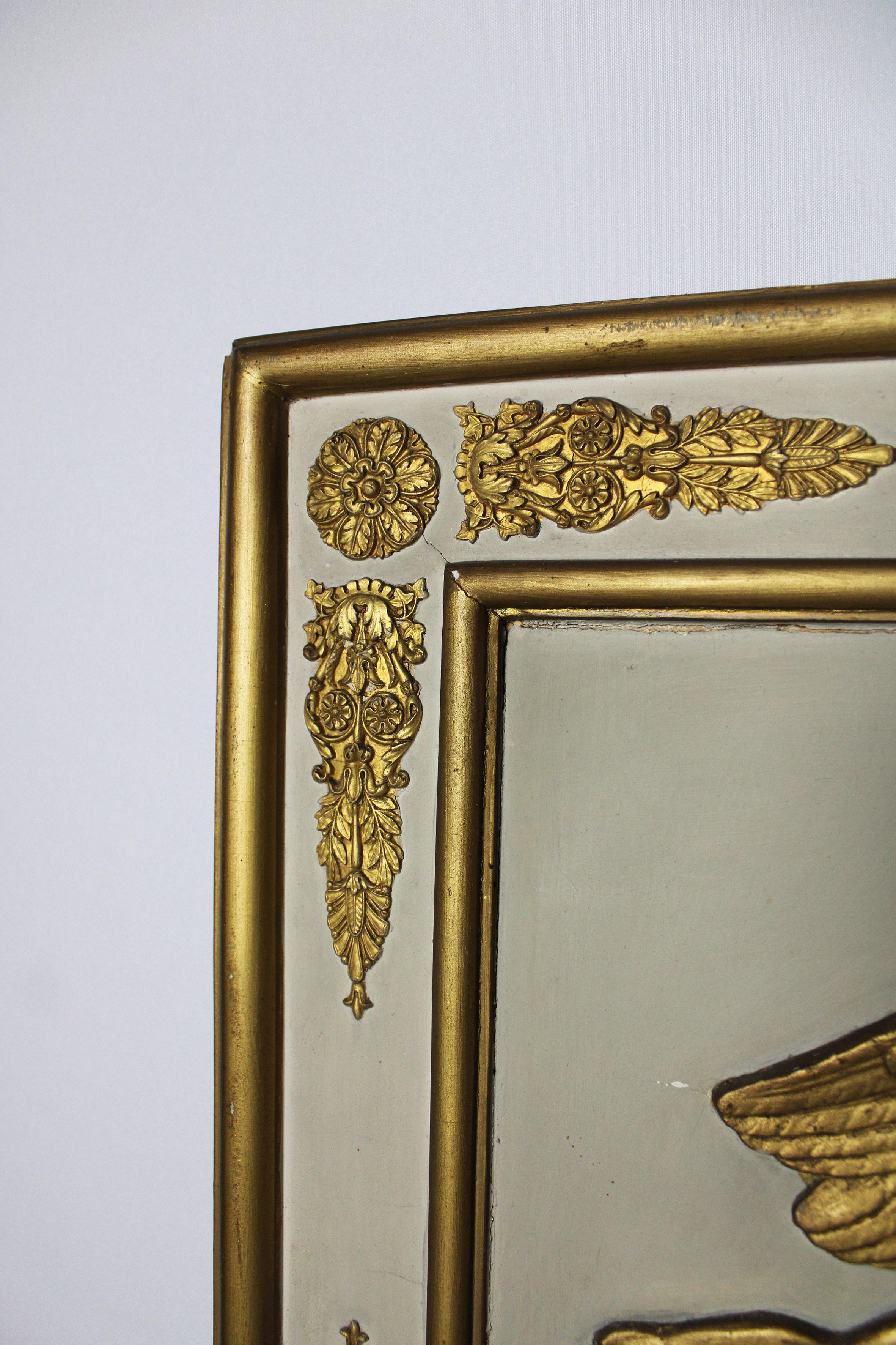 Mantel Mirror Gold Leaf White Gilt Wood Renaissance Rococo 19th Century France For Sale 1