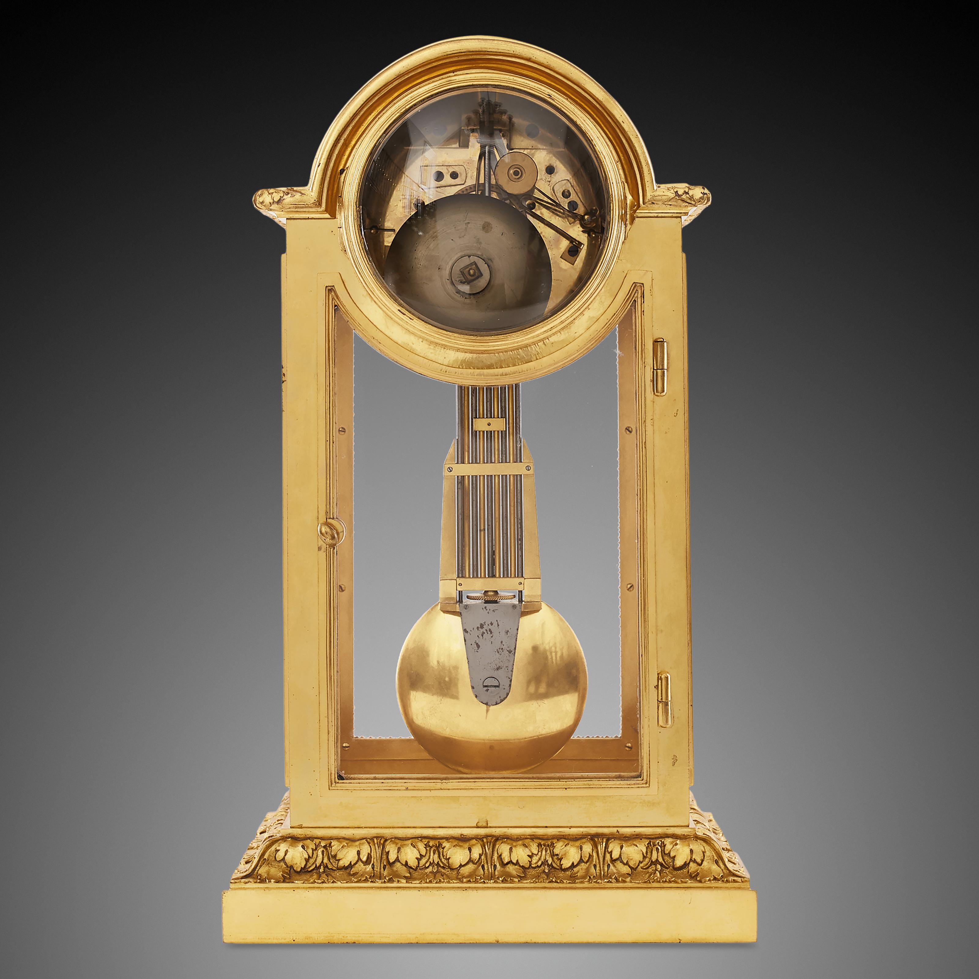 Gilt Mantel Regulatory Clock 18th Century Louis XVI For Sale
