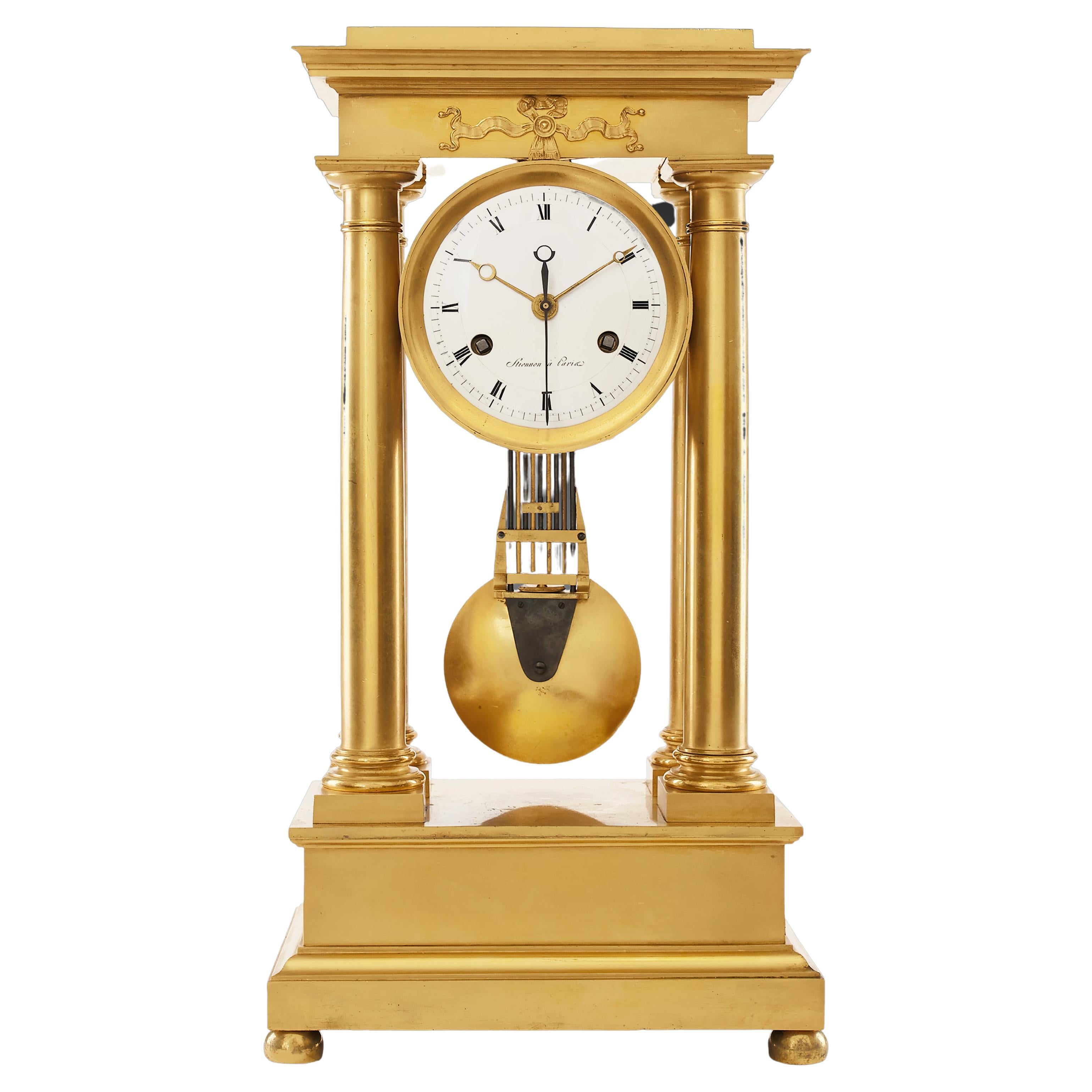 Mantel Regulatory Clock Consulat Empire Style, 19th Century