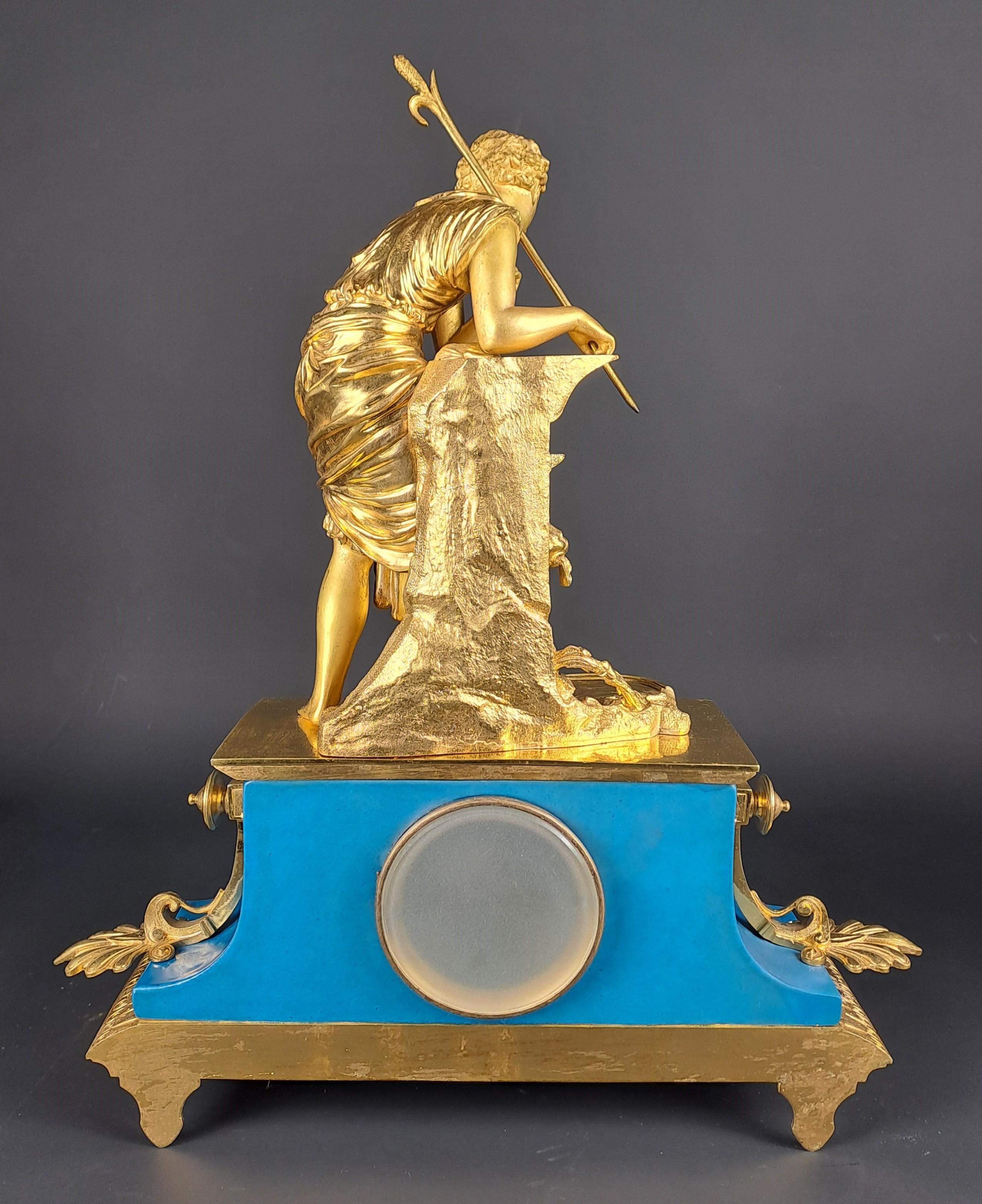 Mantel Set Signed Le Roy In Gilt Bronze And Sèvres Porcelain For Sale 6