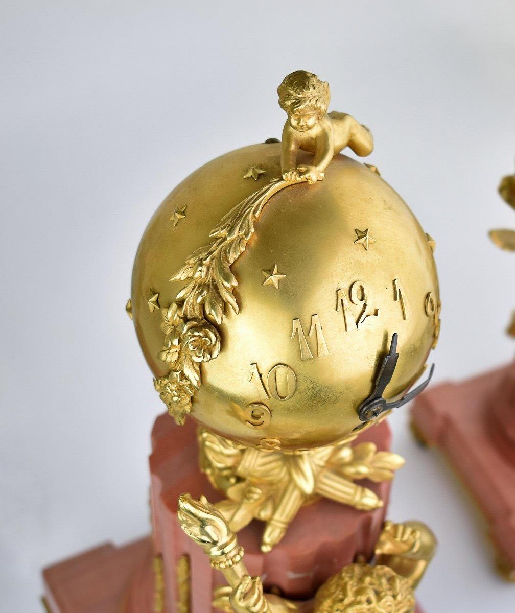 Juego de repisa con reloj y dos candelabros, S. XIX. siglo XIX en venta