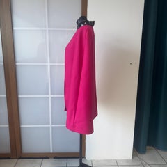 Fuchsia pink Moschino Couture cape in virgin wool, Italy, 2000s