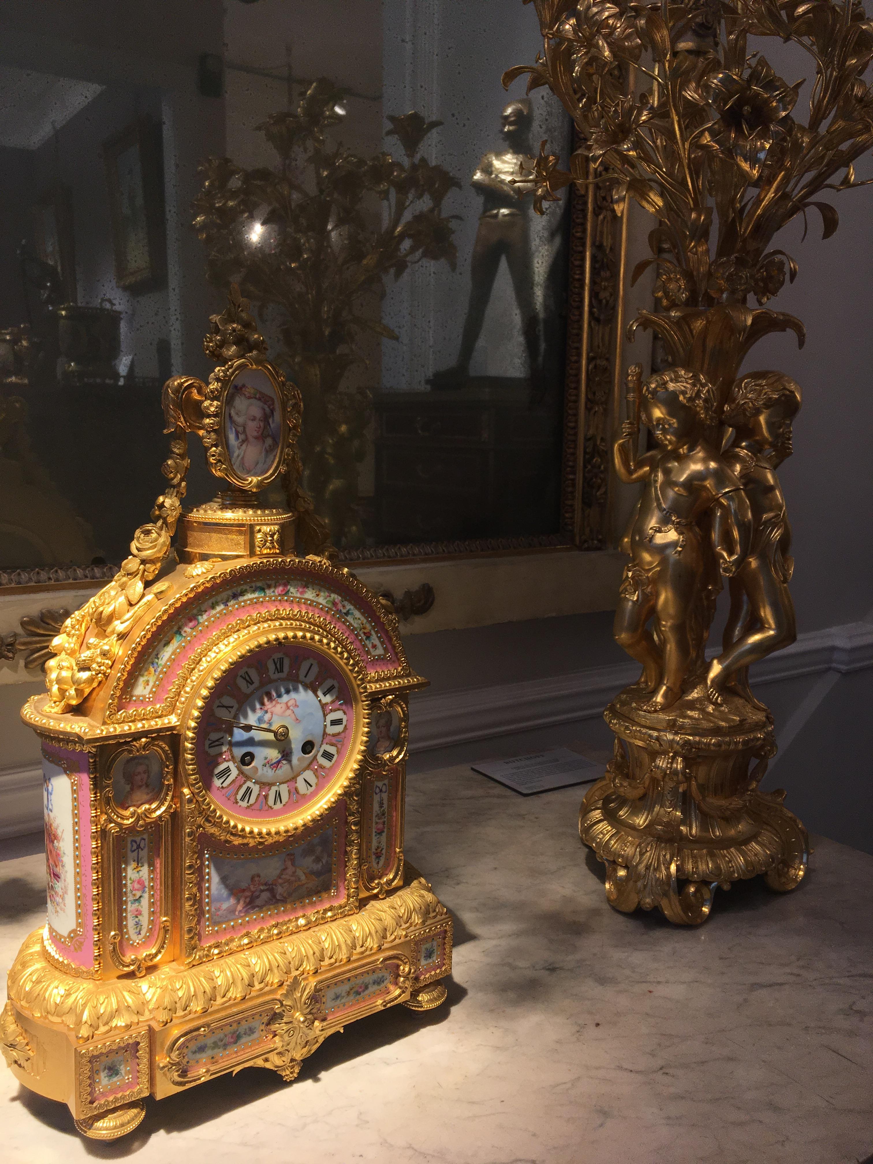 English Mantelpiece Clock in the Louis XVI Manner, Retailed by E & S Watson of London For Sale