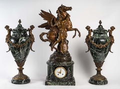 Cheminée Regule en marbre vert de mer, Emile Picault