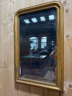 Mantelpiece Mirror – Louis-Philippe Period – Gilt Stucco Wood with Gold Leaf