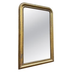 Mantelpiece Mirror – Louis-Philippe Period – Gilt Stucco Wood with Gold Leaf