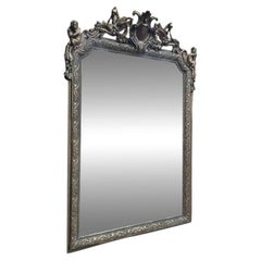 Mantelpiece Mirror – Napoleon III Style – Carved Wood Silvered Metal