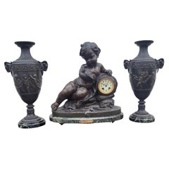 Antique Mantelpiece The Message By J Castellamare, 19th Century