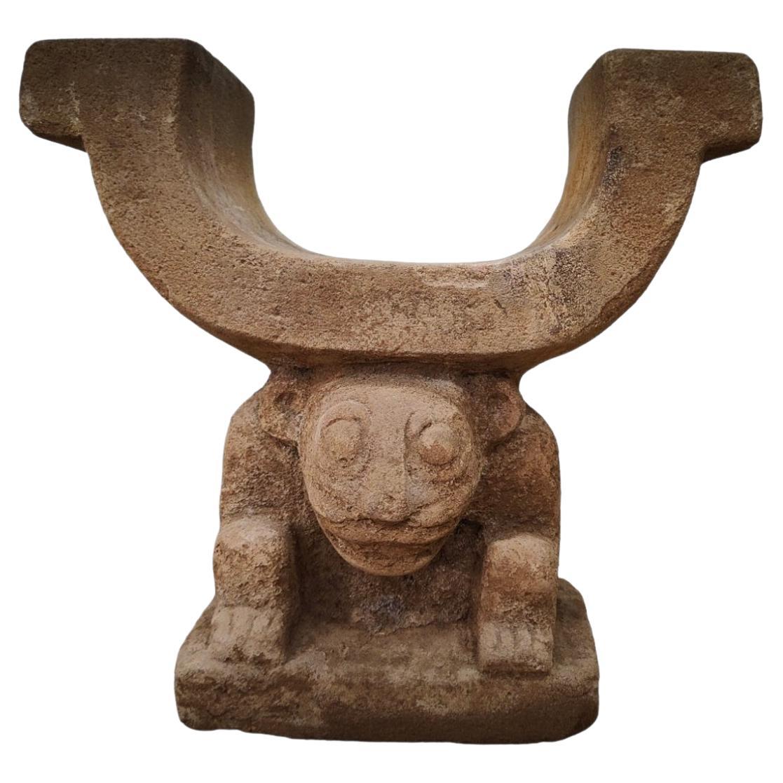 Manteña Chair of Power Cachique of Prehispanic Ecuador 900 AD For Sale
