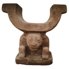 Antique Manteña Chair of Power Cachique of Prehispanic Ecuador 900 AD